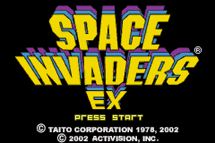 Space Invaders title screen for GameBoy Advance